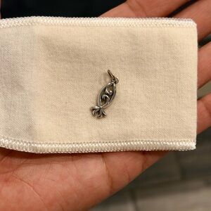 Retired James Avery sterling silver scrolled Ichthus fish charm